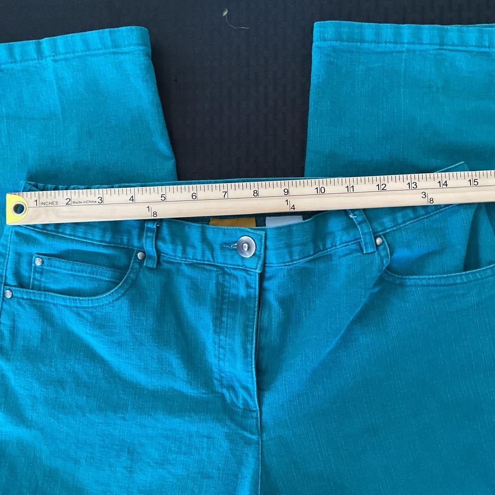 Ruby Rd. Jeans Womens 6 Turquoise High Rise Straight Relaxed Fit Stretch Denim - Picture 6 of 9
